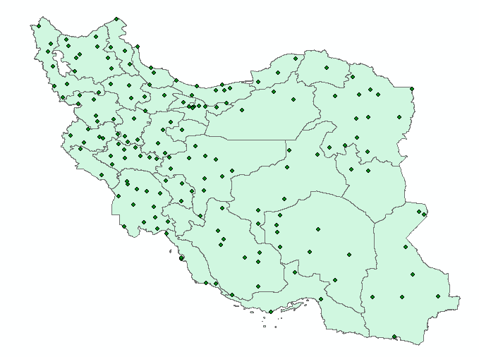 داده های شیپ فایل هواشناسی ایران
