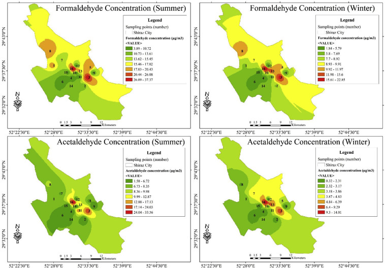 بررسي پراکنش گاز فرمالدهيد در شهر زرقان به روش غيرفعال، با استفاده از نرم افزار سامانه اطلاعات جغرافيايي (GIS)