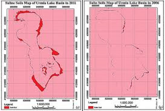 مطالعه روند افزايش خاک هاي شور اطراف درياچه اروميه با استفاده از GIS و RS