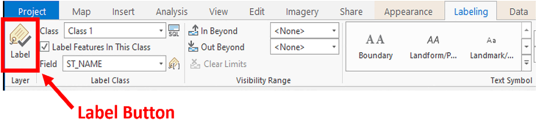 project label button